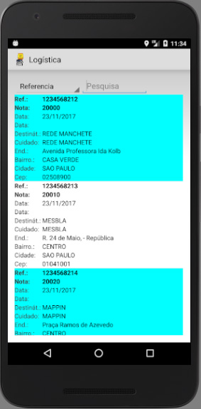 Aplicativo Lista de Entregas